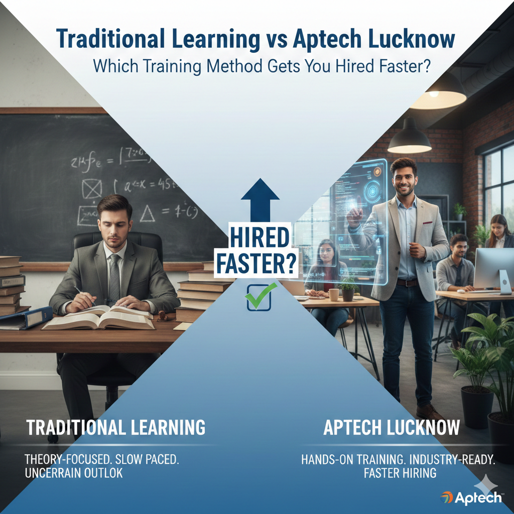 Traditional Learning vs Aptech Lucknow: Which Training Method Gets You Hired Faster in 2026?