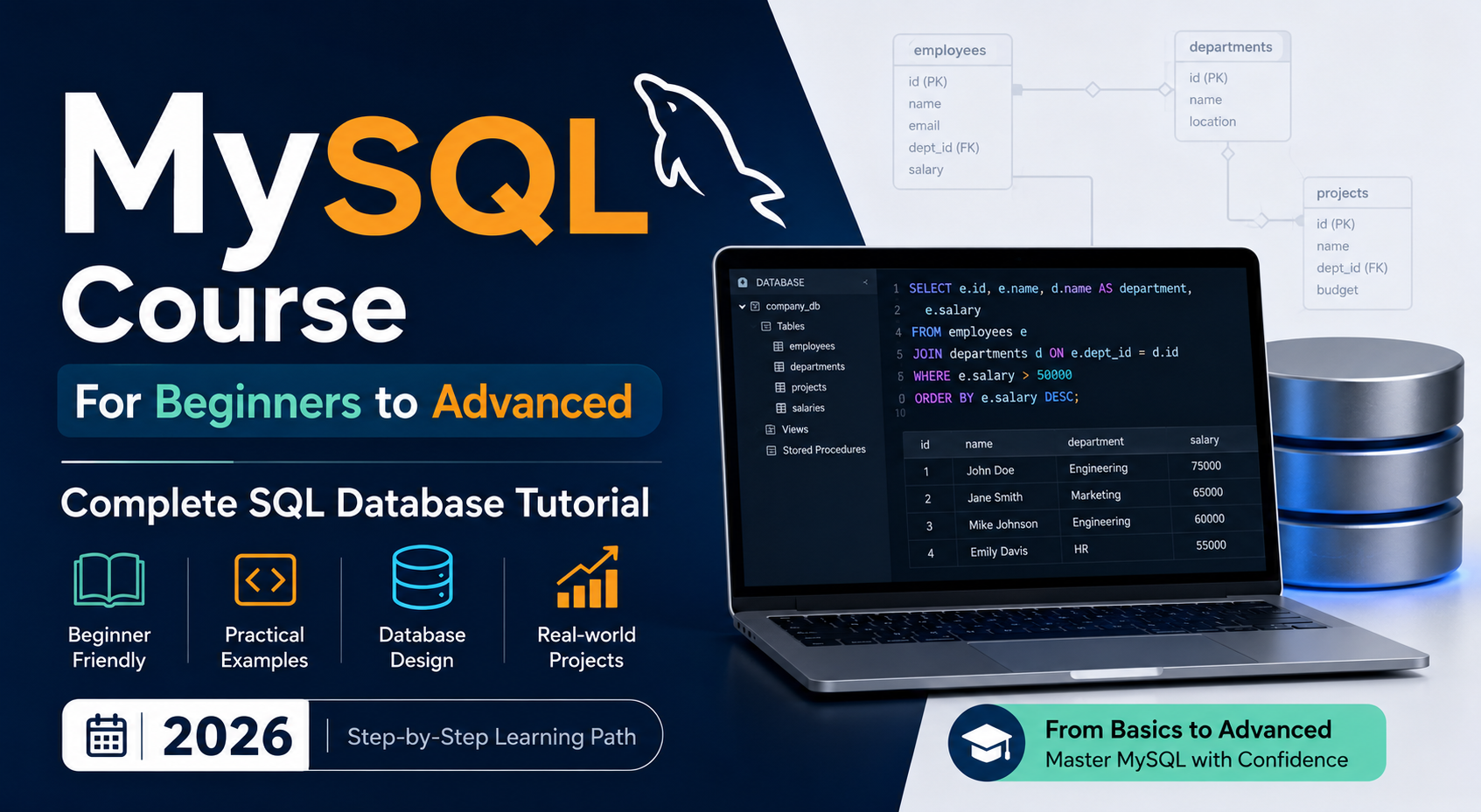 MySQL Course for Beginners to Advanced