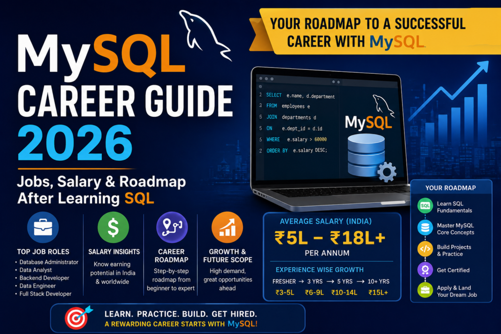 MySQL Career Guide 2026 | Jobs, Salary & Roadmap After Learning SQL
