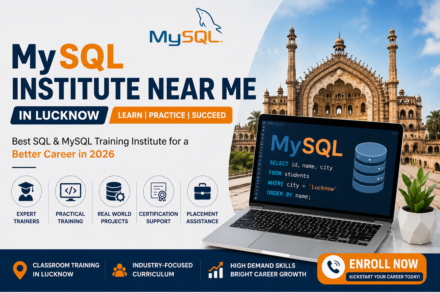 MySQL Institute Near Me in Lucknow – How to Choose the Best SQL Training Institute