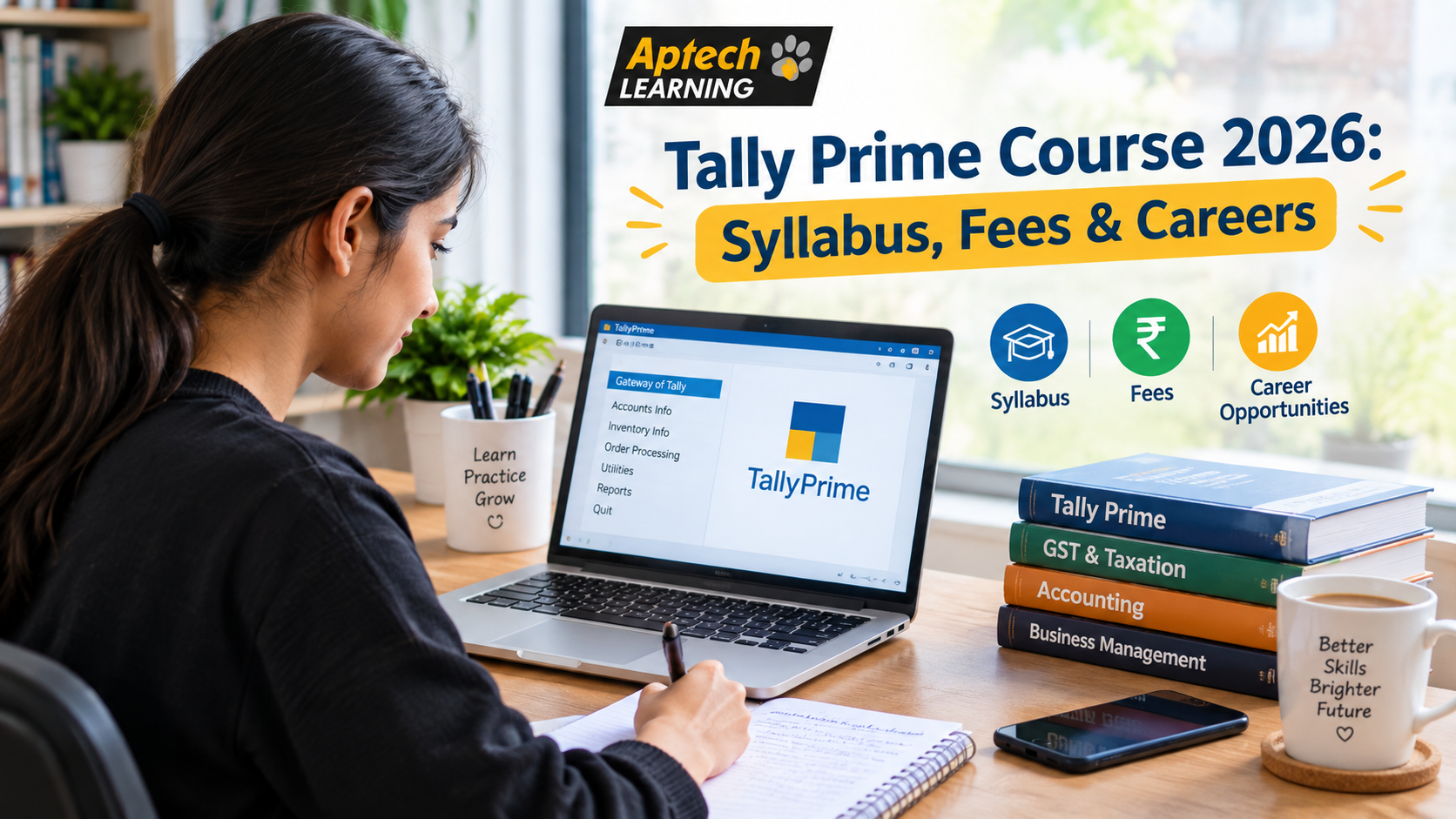 Tally Prime with GST course at Aptech Learning Lucknow